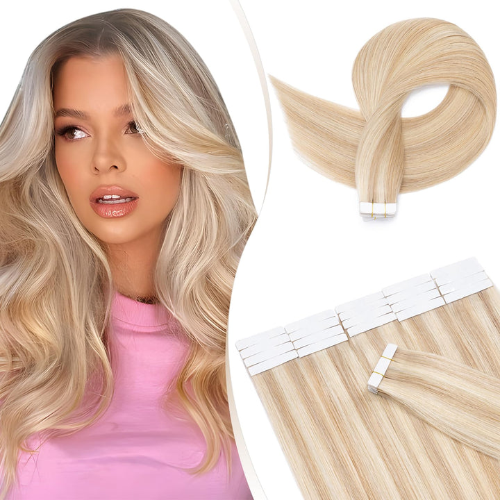 Elailite Tape Extensions Haarverlängerung - Invisible Tape Extensions Echthaar - Remy Real Human Hai