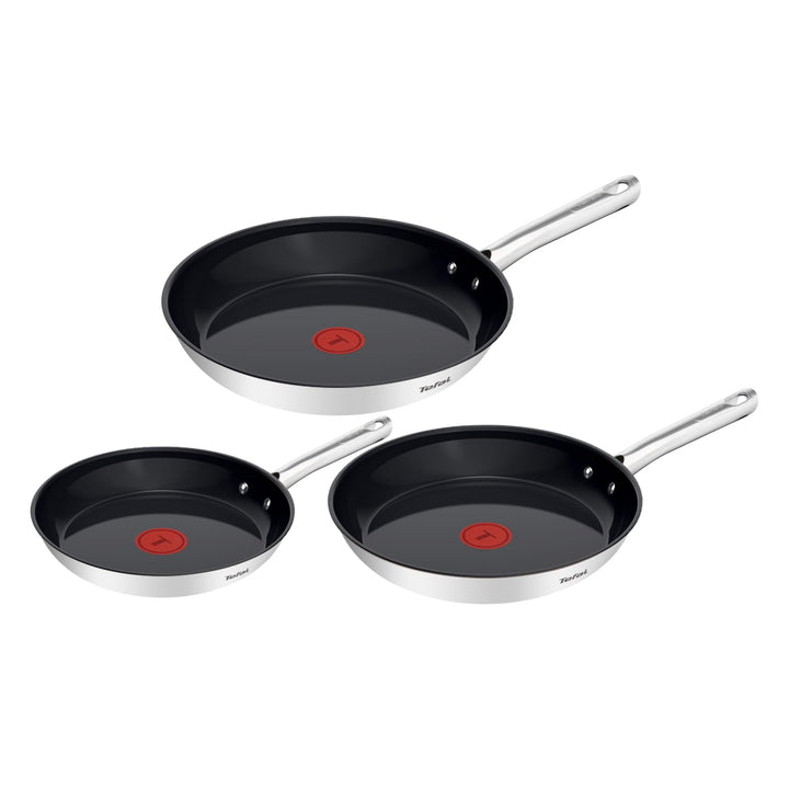 Tefal Duetto On Pfannen-Set, 3-tlg. 20/24/28 cm, Go Ceram keramische Antihaftbeschichtung, Thermo-Si
