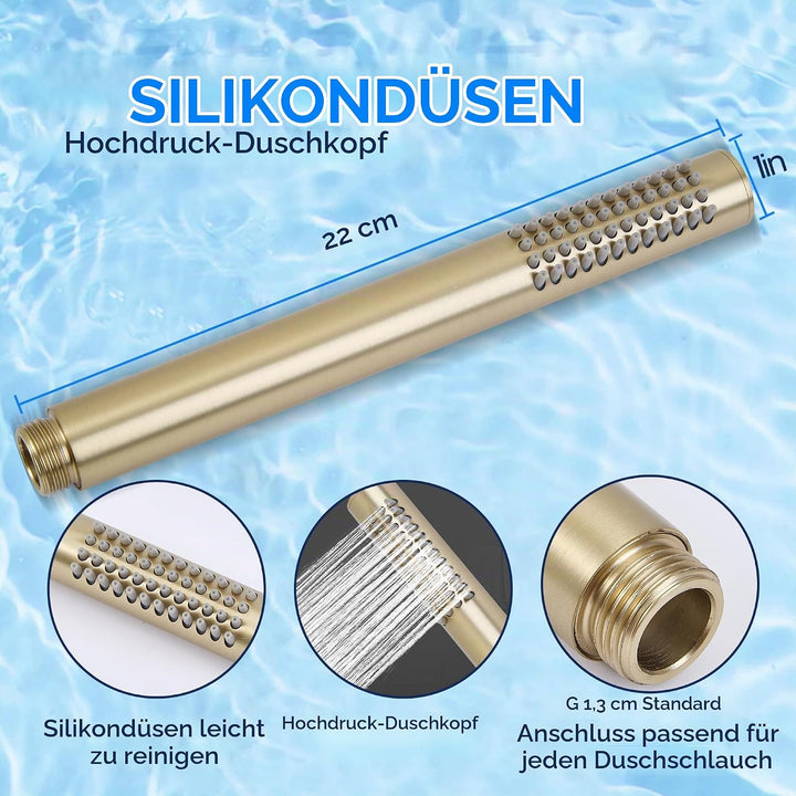 Handbrause Wassersparende Duschkopf aus Edelstahl 304 mit 48 Anti-Kalk Düsen Einfache Strahleinstell