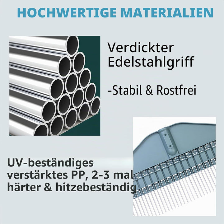 Robuster Laubbesen, 165 cm verstellbarer Griff und 43,2 cm breiter Kopf, ideal zum Sammeln von Blätt