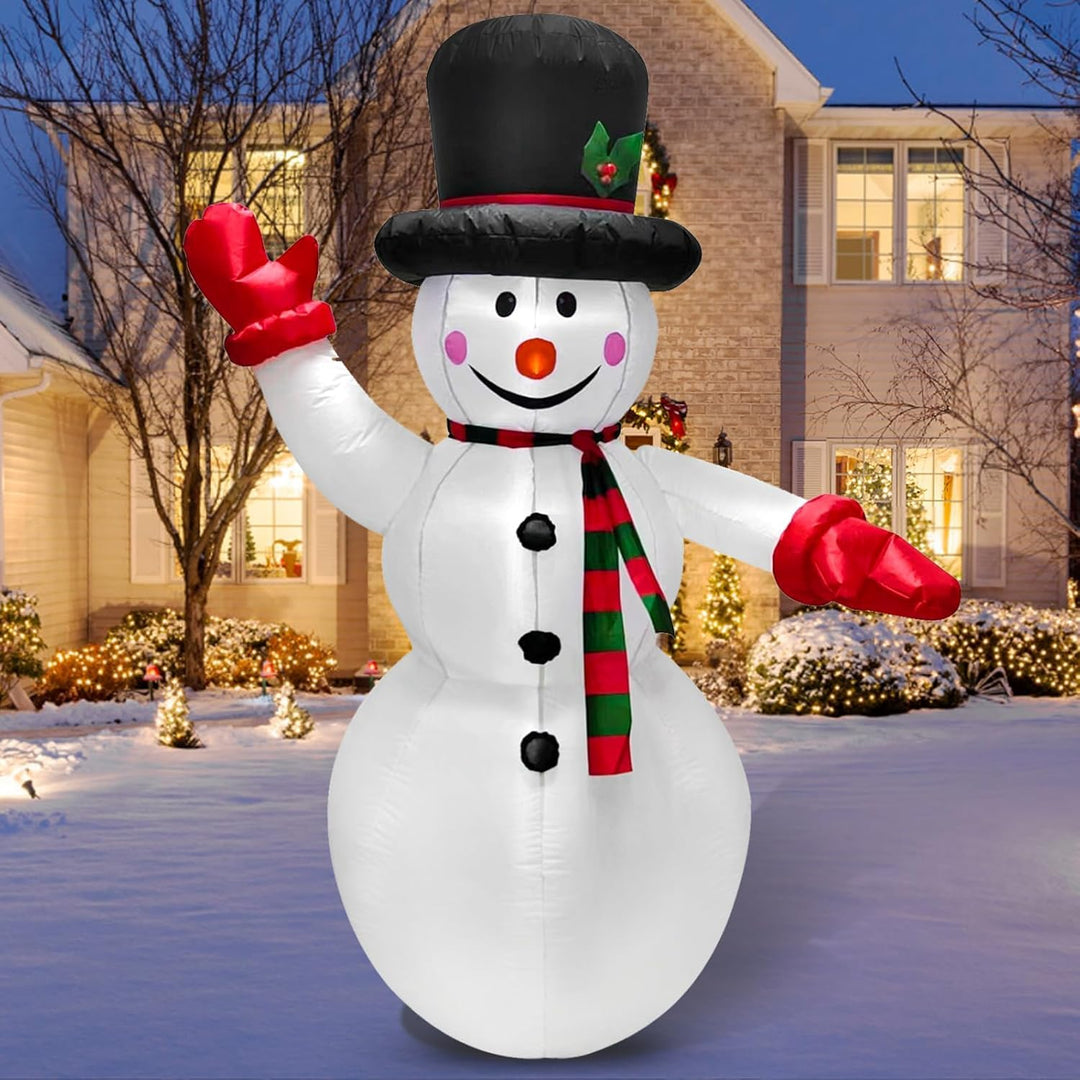 1.8m Aufblasbarer Schneemann Weihnachten mit LED Lichtern Aussendekoration Aufblasbarer Schneemann W