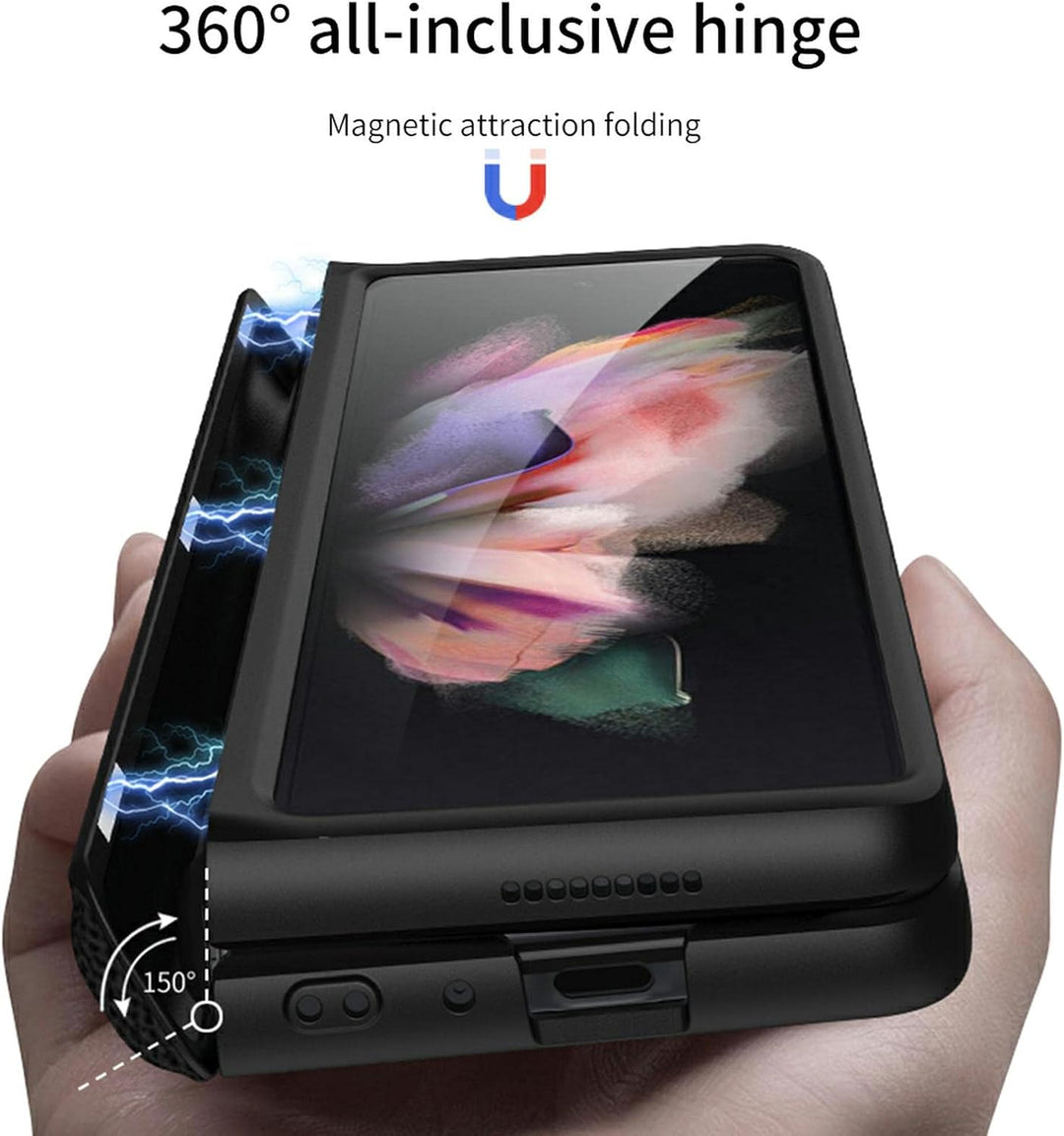 COQUE Schutzhülle für Galaxy Z Fold 3 5G, All-Inclusive, faltbar, mit Scharnier, Schutzhülle für Sam