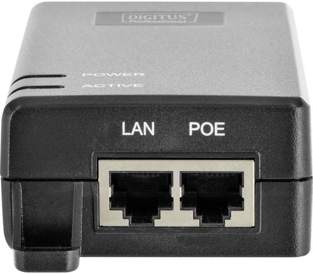 DIGITUS PoE+ Injektor - IEEE802.3at - Gigabit Ethernet - 30 Watt - max. 55 Volt - Stromversorgung Pi