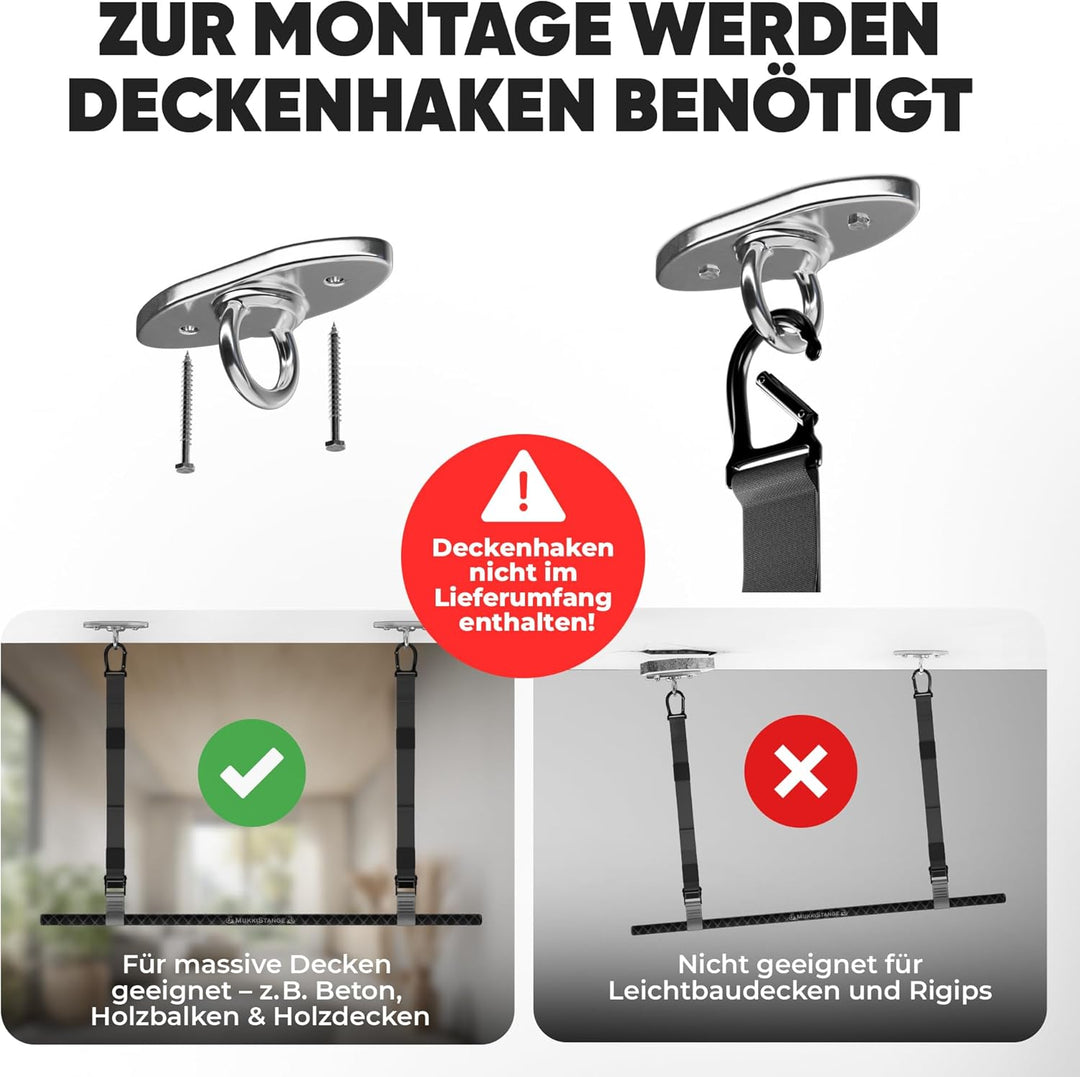 Klimmzugstange Decke, abnehmbar, höhenverstellbar, griffig, platzsparend, verstaubar, zum Aufhängen,