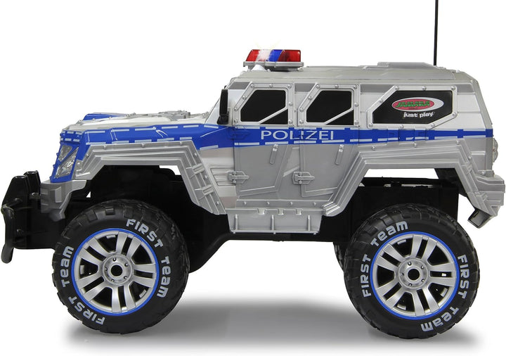 JAMARA 410032 - Polizei Panzerwagen Monstertruck 1:12 LED 27MHz - 11 LED Signallichter ausschaltbar,