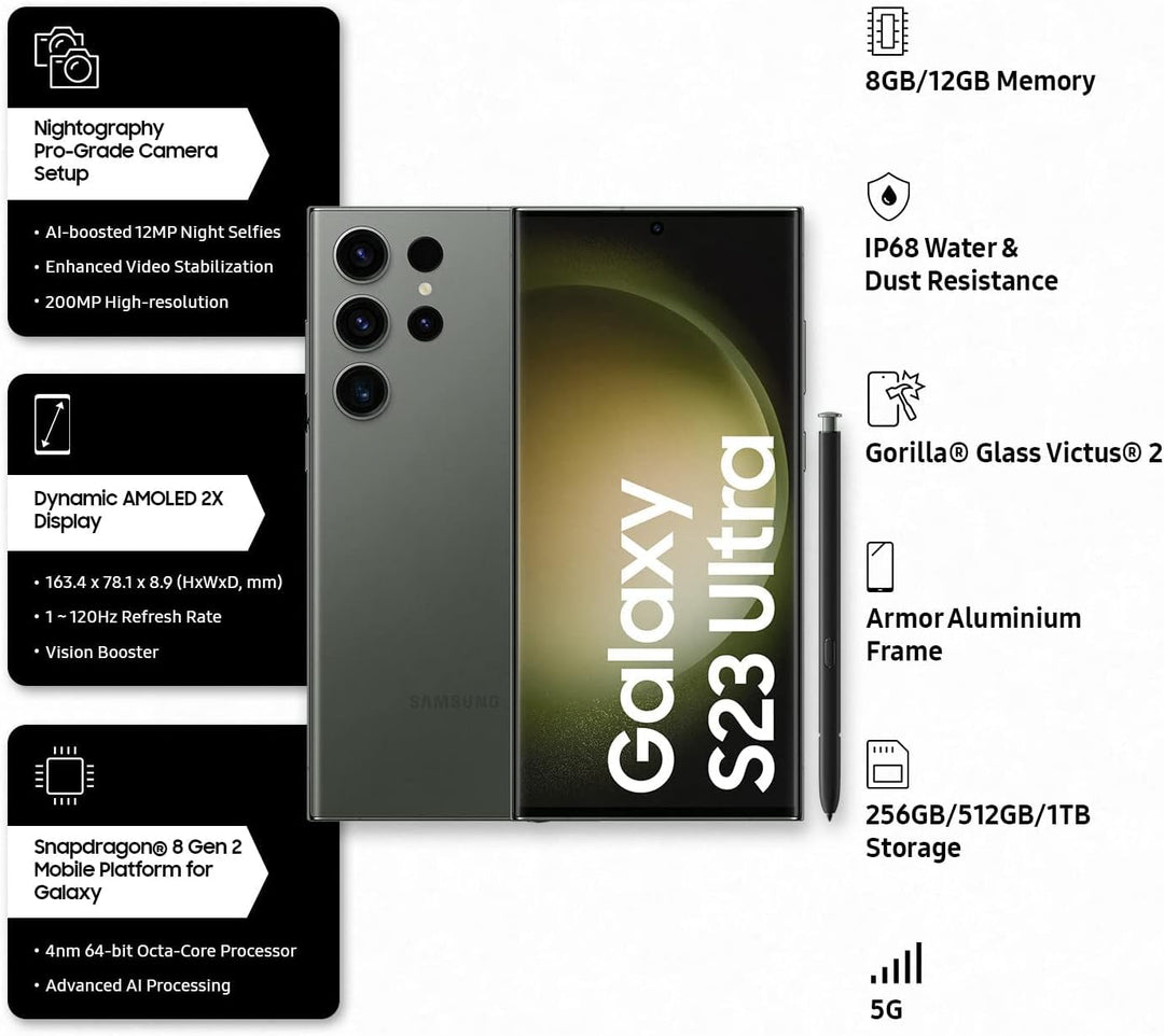 Samsung S918B Galaxy S23 Ultra 5G 256GB/8GB RAM Dual-SIM grün