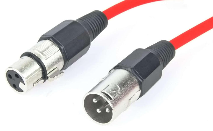 Paccs 10 Stück 5 m Mikrofonkabel Rot XLR Stecker male auf XLR Buchse female - Symmetrisch Audio Kabe