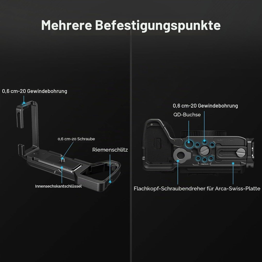 SMALLRIG A7 IV / A7S III / A1 L-Bracket für Arca-Typ, A7 IV L Winkel L-Bracket L-Schnellwechselplatt