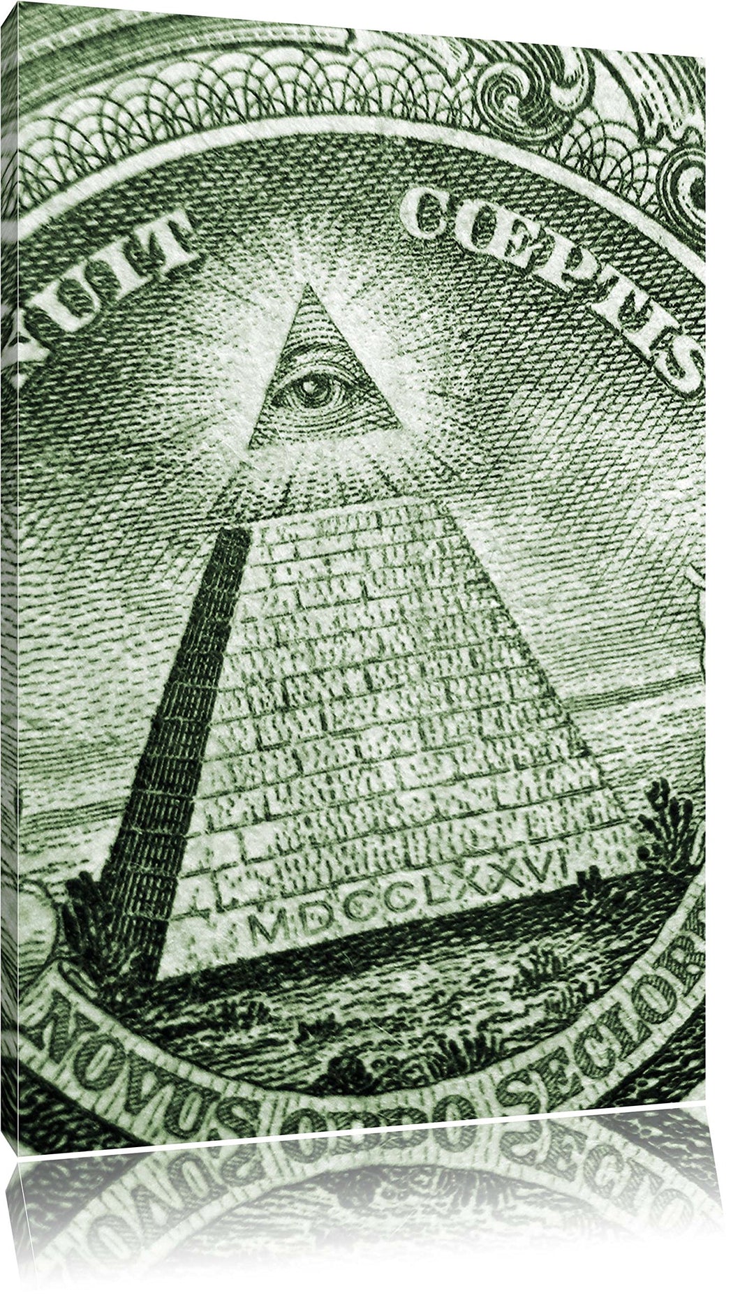 Illuminaten-Pyramide, Format: 100x70 auf Leinwand, XXL riesige Bilder fertig gerahmt mit Keilrahmen,