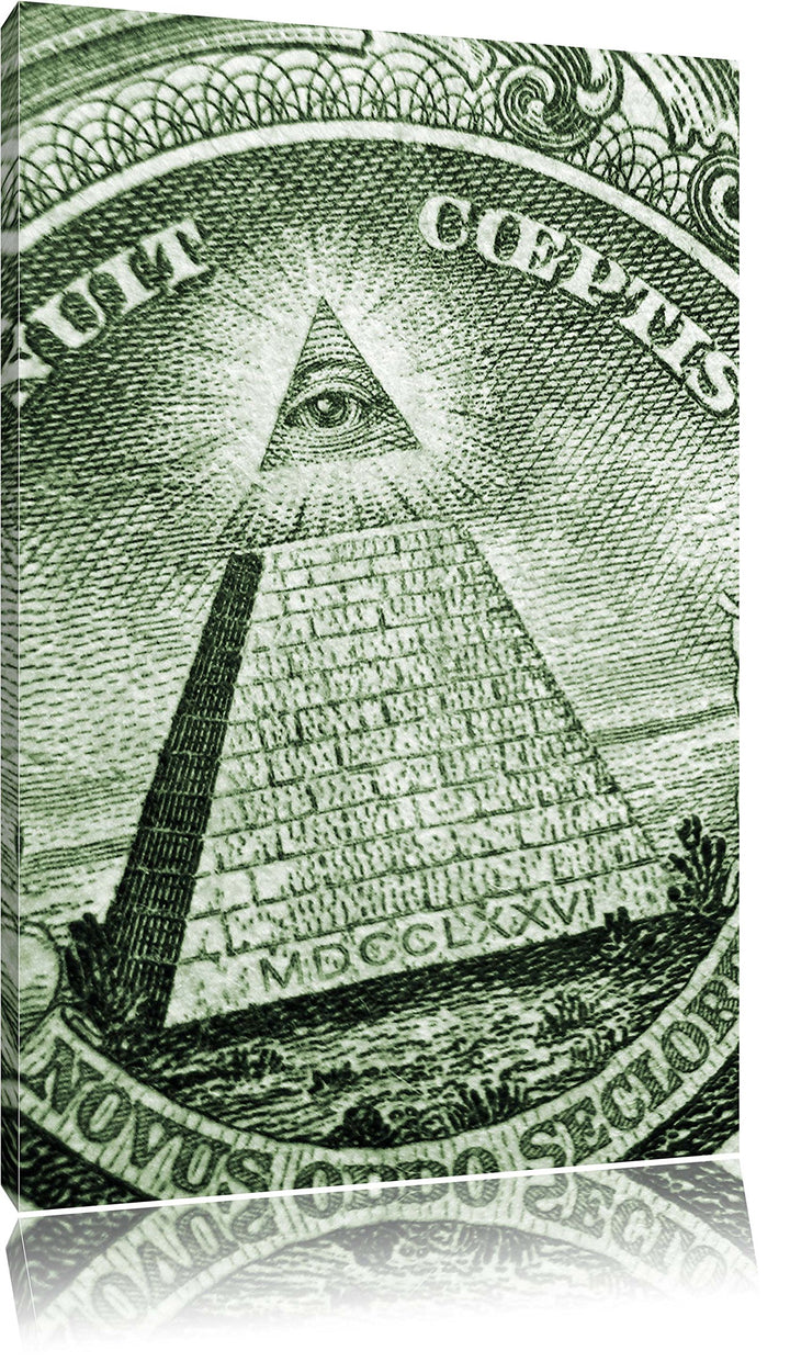 Illuminaten-Pyramide, Format: 100x70 auf Leinwand, XXL riesige Bilder fertig gerahmt mit Keilrahmen,