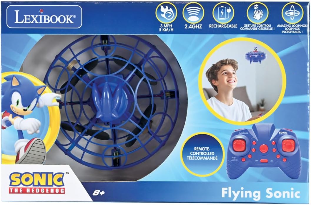 Lexibook, RC UFO Flying Sonic mit Lichtern und Gestensteuerung, freihändige Steuerung mit wiederaufl