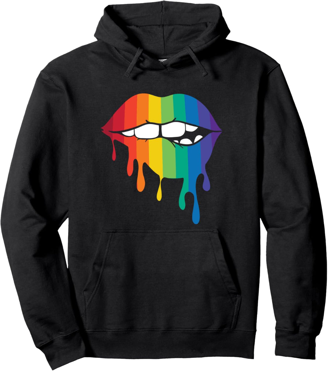 Lippe Biss Regenbogen Gay Pride Pullover Hoodie