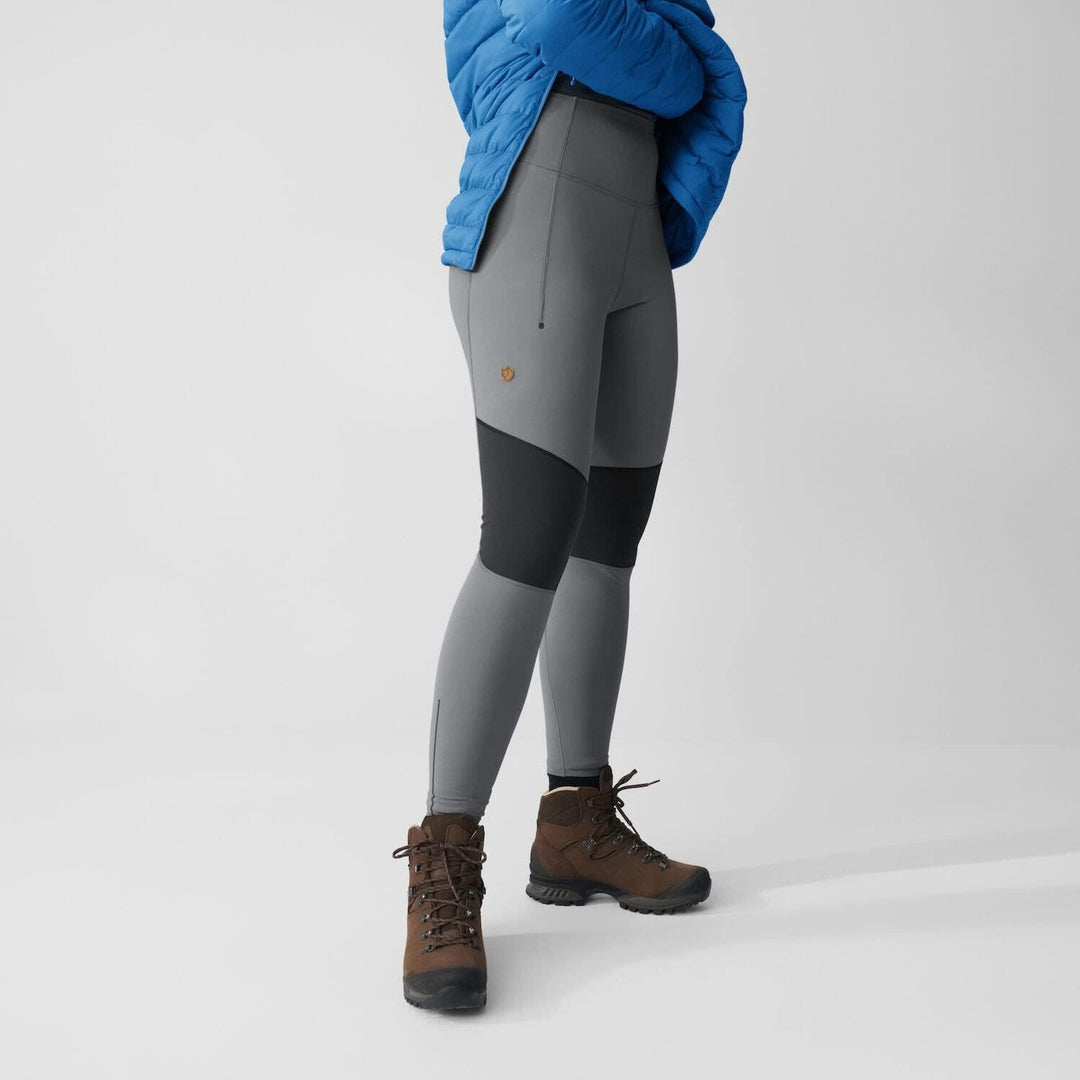 FJALLRAVEN Damen Abisko Värm Trekking Tights W XL Flint Grey-iron Grey, XL Flint Grey-iron Grey