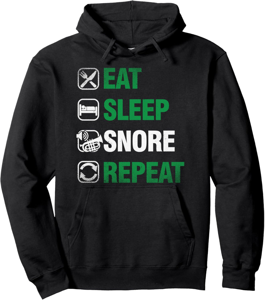 Essen Schlafen Schnarchen Wiederholen Schnarcher Pullover Hoodie