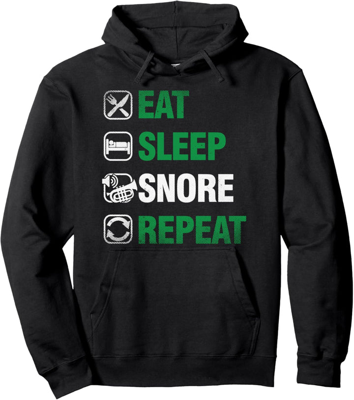 Essen Schlafen Schnarchen Wiederholen Schnarcher Pullover Hoodie
