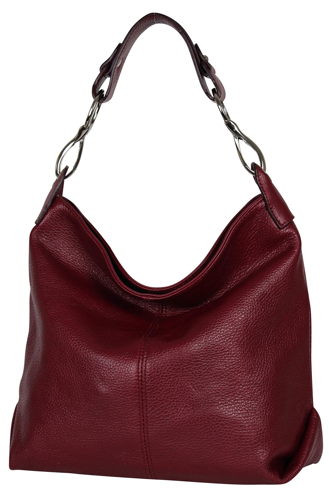 AmbraModa GL033 - Damen echt Ledertasche Handtasche Schultertasche Henkeltasche Beutel Bordeaux, Bor