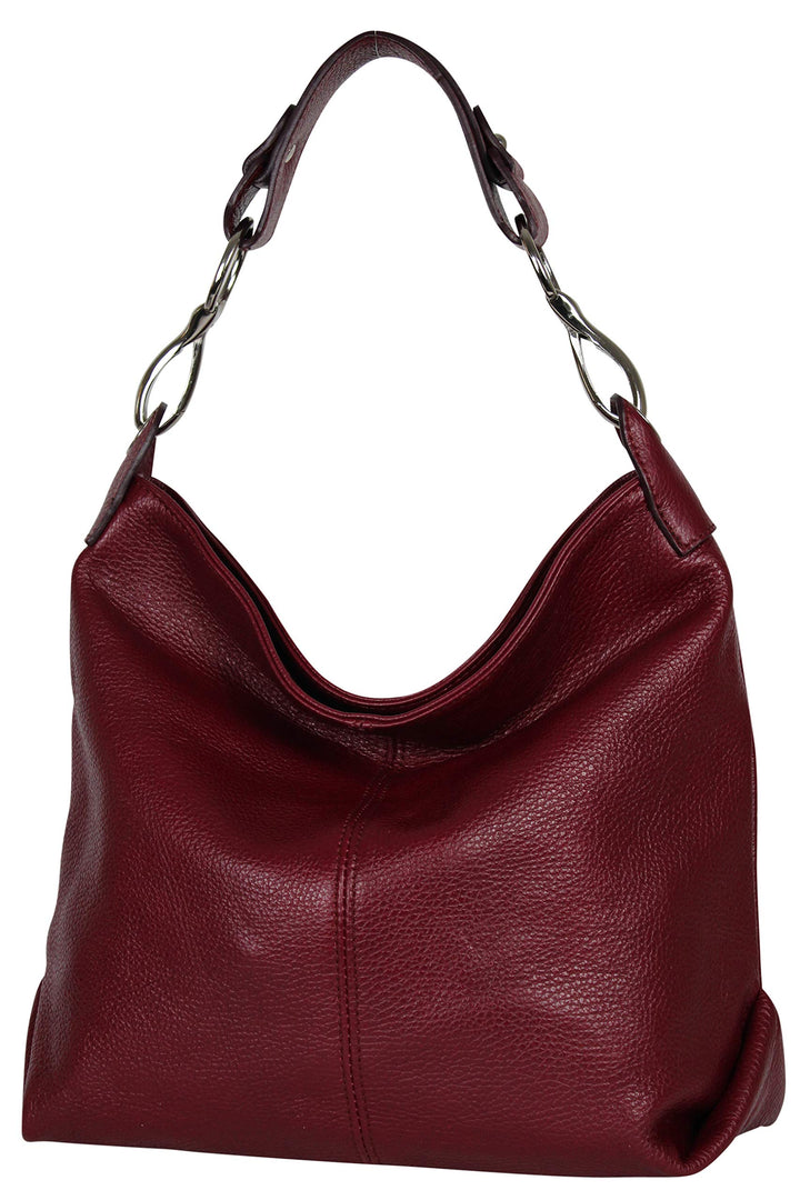 AmbraModa GL033 - Damen echt Ledertasche Handtasche Schultertasche Henkeltasche Beutel Bordeaux, Bor