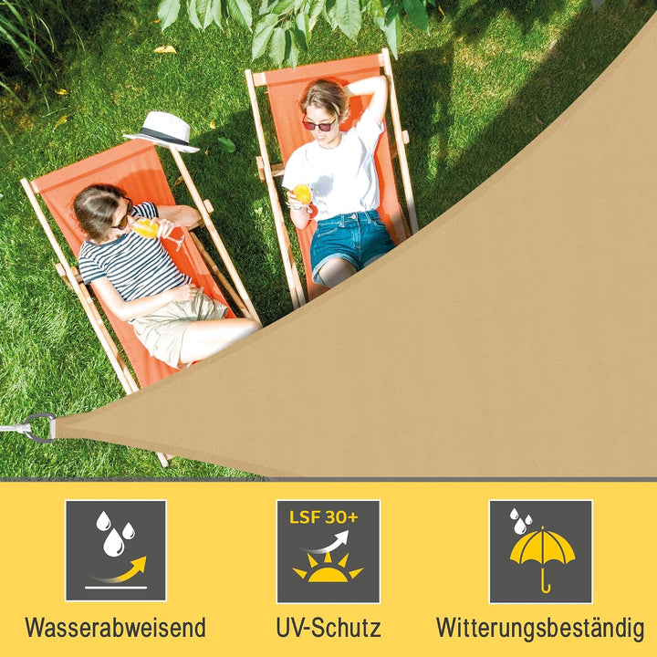 Sol Royal Sonnensegel dreieckig wasserdicht für Terrasse Balkon Garten | 6x4,2x4,2m Sand UV Sonnensc