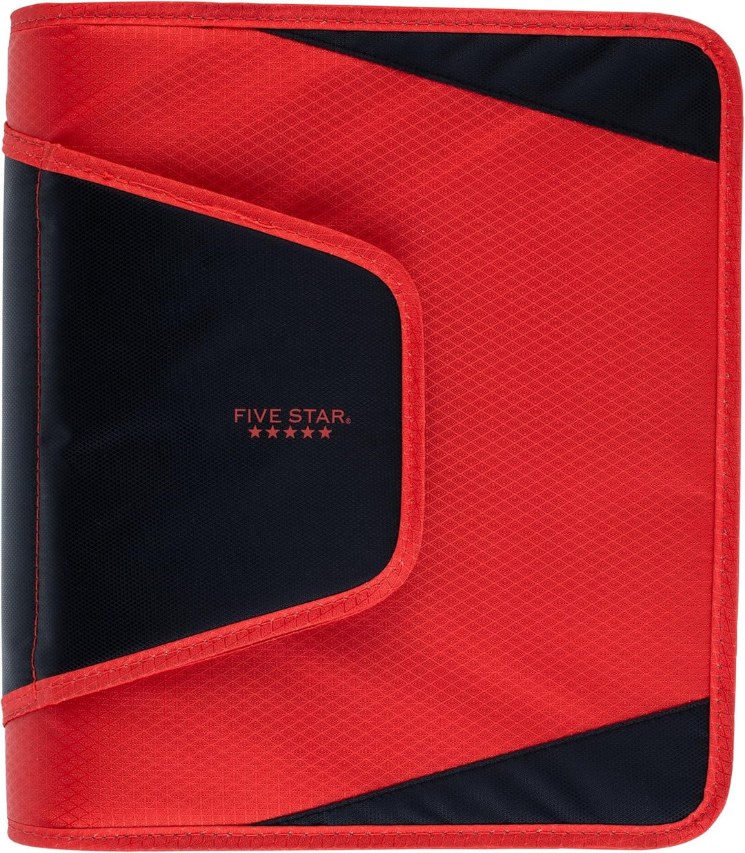 Five Star Reissverschluss-Binder, 3,8 cm 3-Ringbuch für Schule, 3 Fächer, 500 Blatt Kapazität, Rot (
