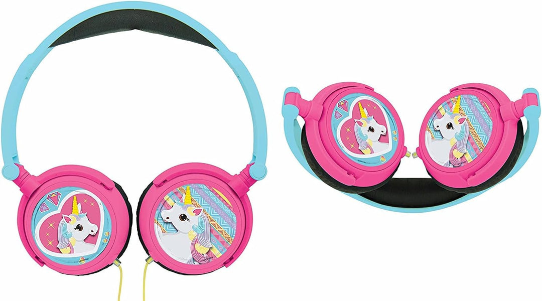 Lexibook, Einhorn, Stereo-Kopfhörer, kindersichere Lautstärke, klappbar und einstellbar, rosa/blau,