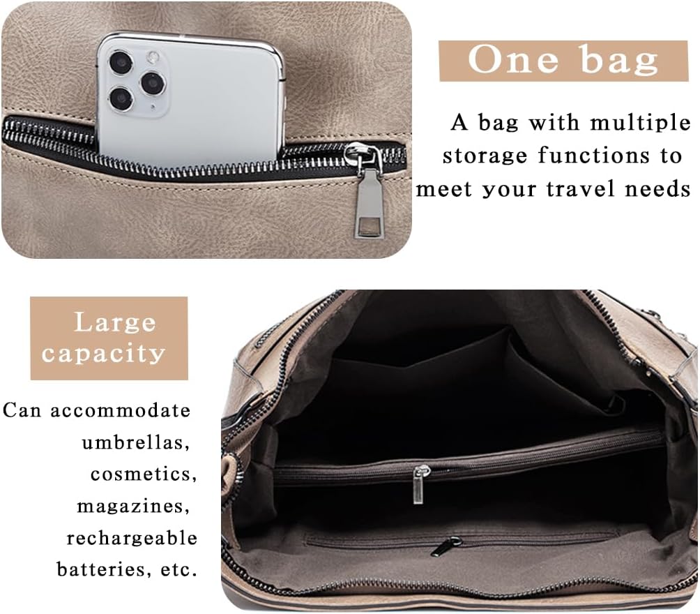 Lifetooler Handtaschen Set Gross Leder Tasche Schultertasche Hobo Taschen Damen Portemonnaie Geschen