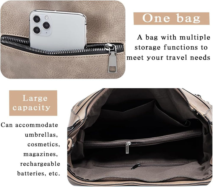 Lifetooler Handtaschen Set Gross Leder Tasche Schultertasche Hobo Taschen Damen Portemonnaie Geschen