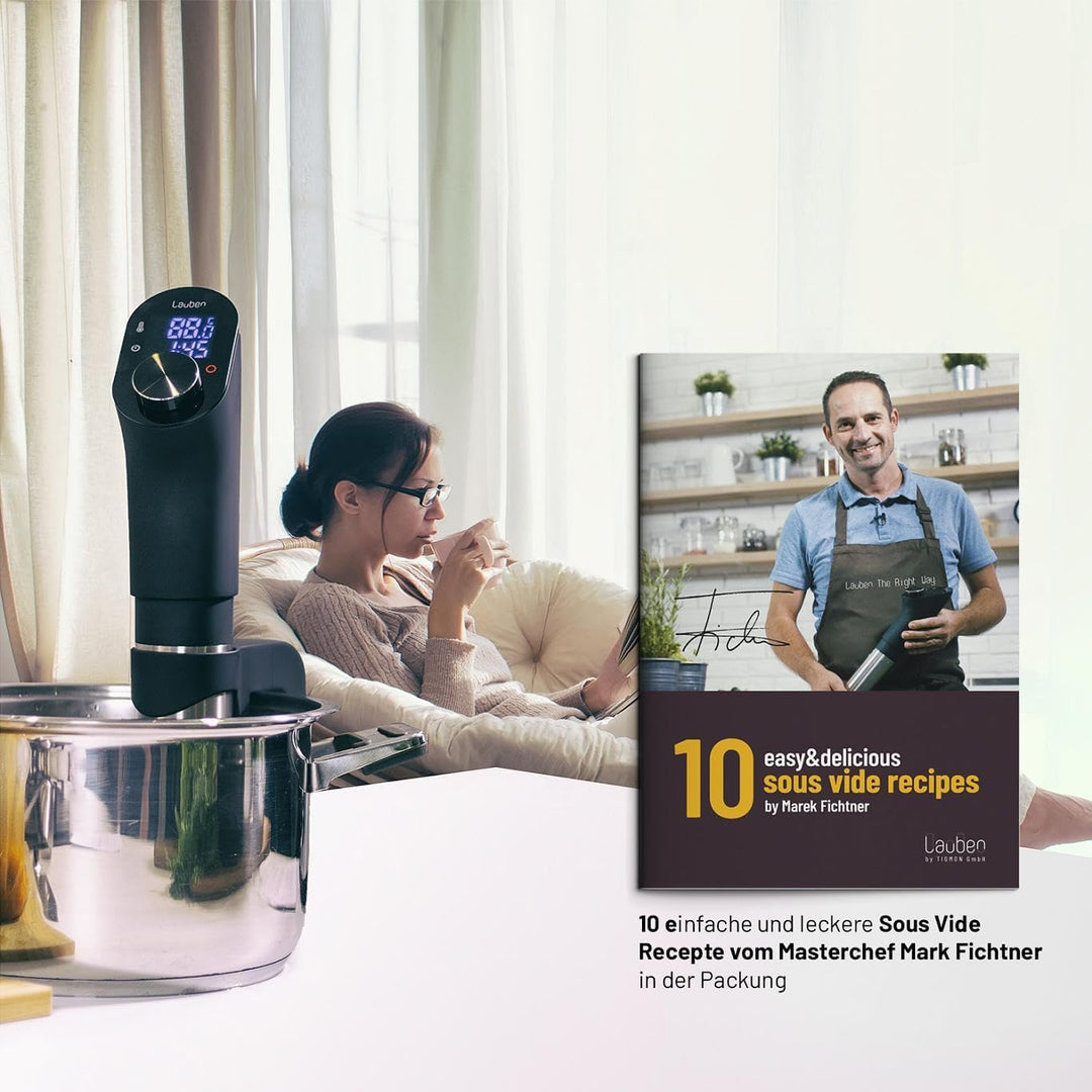 Lauben Sous Vide Stick SV01 Präzisionskocher - 1200W Profi Vakuum-Tauchthermostat für Ihr Zuhause |