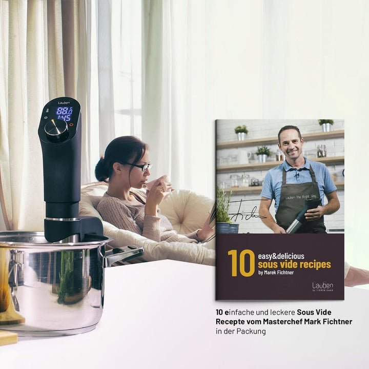 Lauben Sous Vide Stick SV01 Präzisionskocher - 1200W Profi Vakuum-Tauchthermostat für Ihr Zuhause |