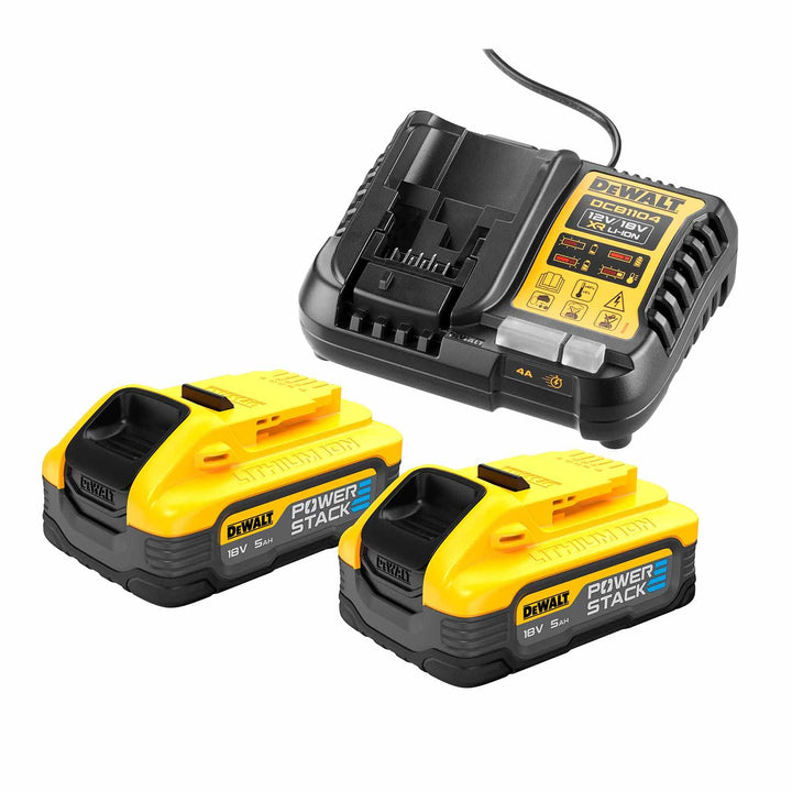 DCB1104H2-QW PowerStack Starter Kit - 2 x 18V XR 5.0Ah POWERSTACK Battery + DCB1104 Charger