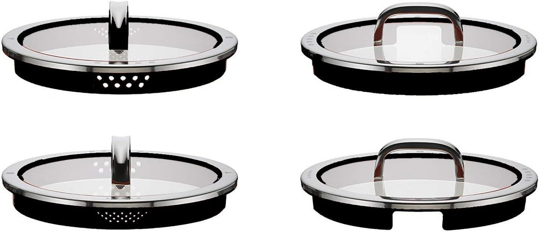 WMF Function 4 Topfdeckel 20 cm, Glasdeckel mit 4 Abgiessfunktionen, Glas, Silikon, Cromargan Edelst