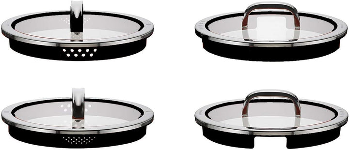 WMF Function 4 Topfdeckel 20 cm, Glasdeckel mit 4 Abgiessfunktionen, Glas, Silikon, Cromargan Edelst