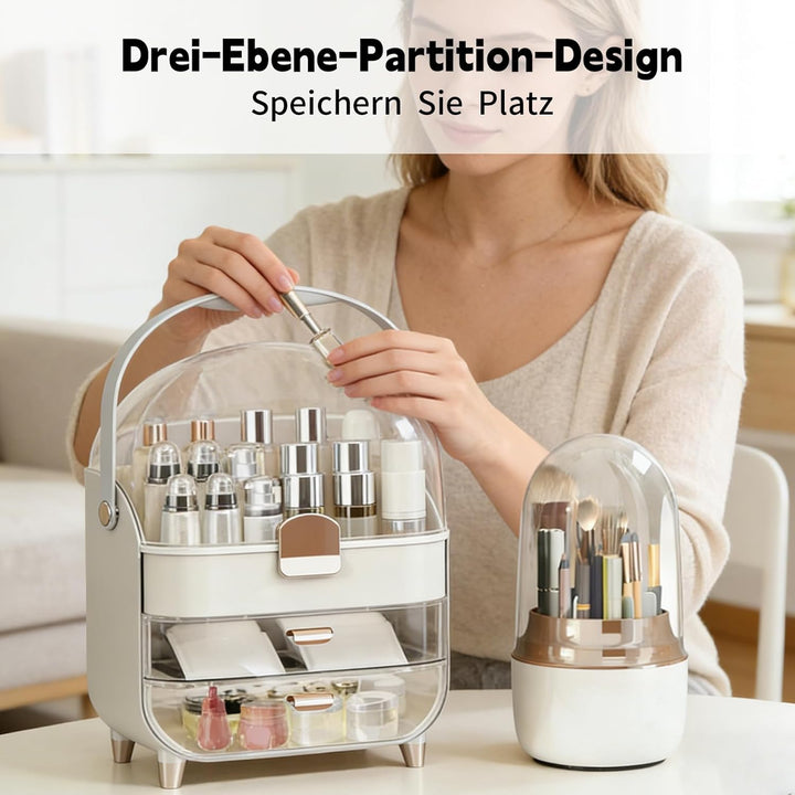 2 StüCk Make Up Organizer & Drehbar Pinselhalter, GrossE KapazitäT ParfüM Organizer, Kosmetik Organi