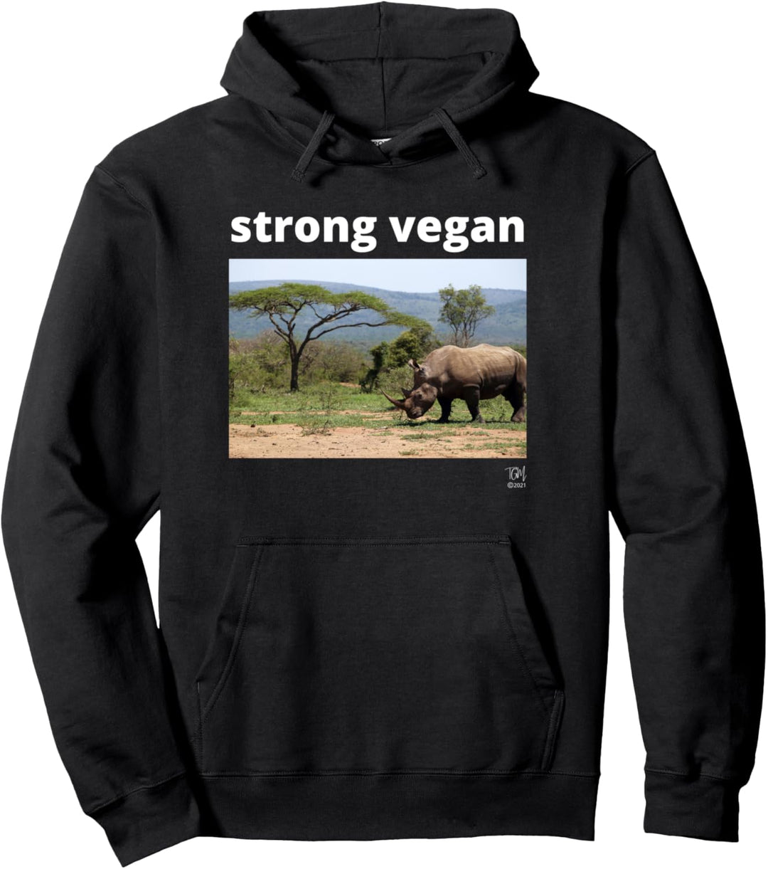 Starkes veganes Nashorn Pullover Hoodie