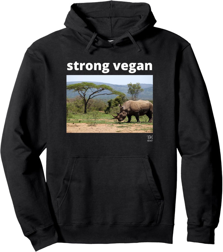 Starkes veganes Nashorn Pullover Hoodie
