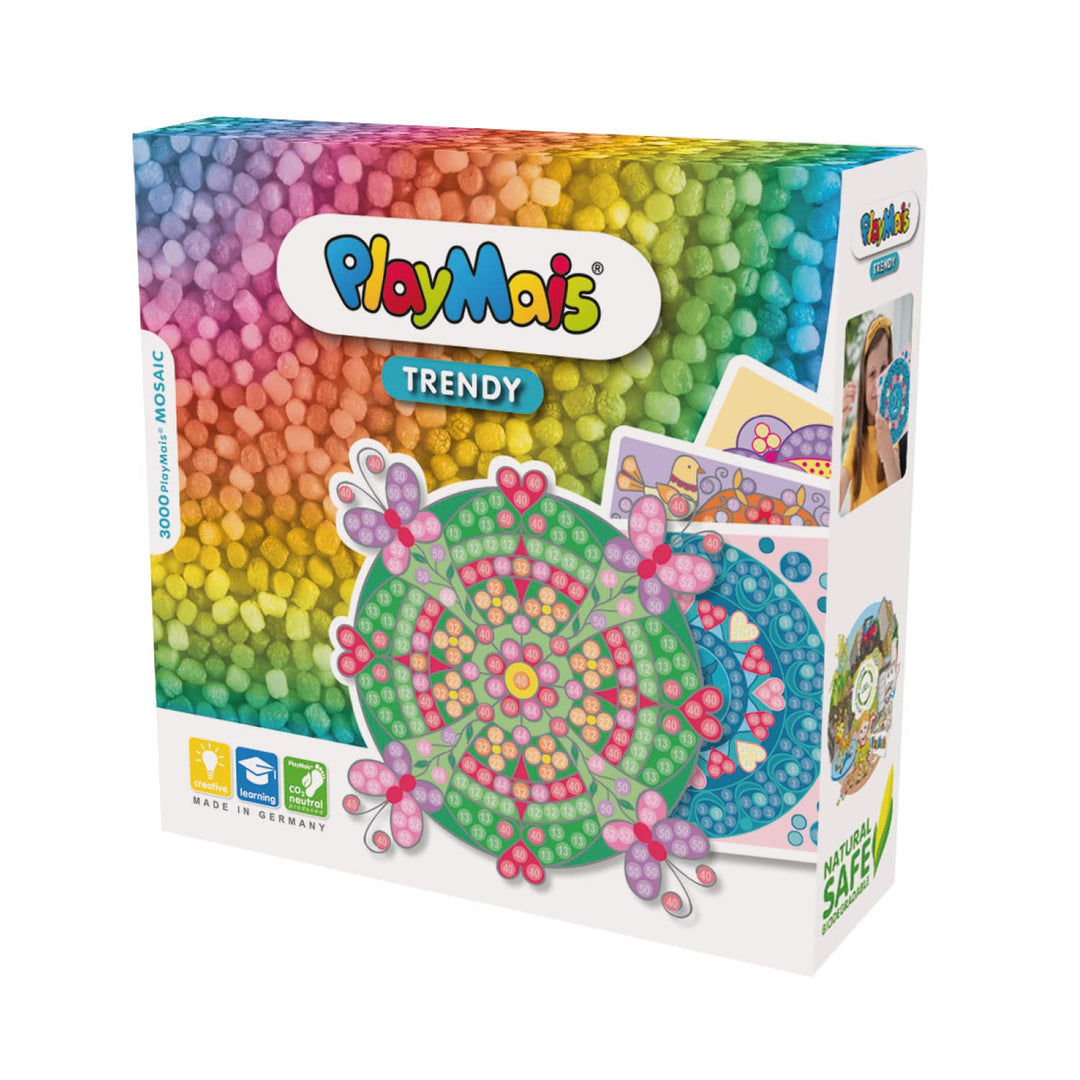 PlayMais TRENDY MOSAIC Mandala Kreativ-Set zum Basteln für Kinder ab 6 Jahren | Über 3.000 Stück & 6