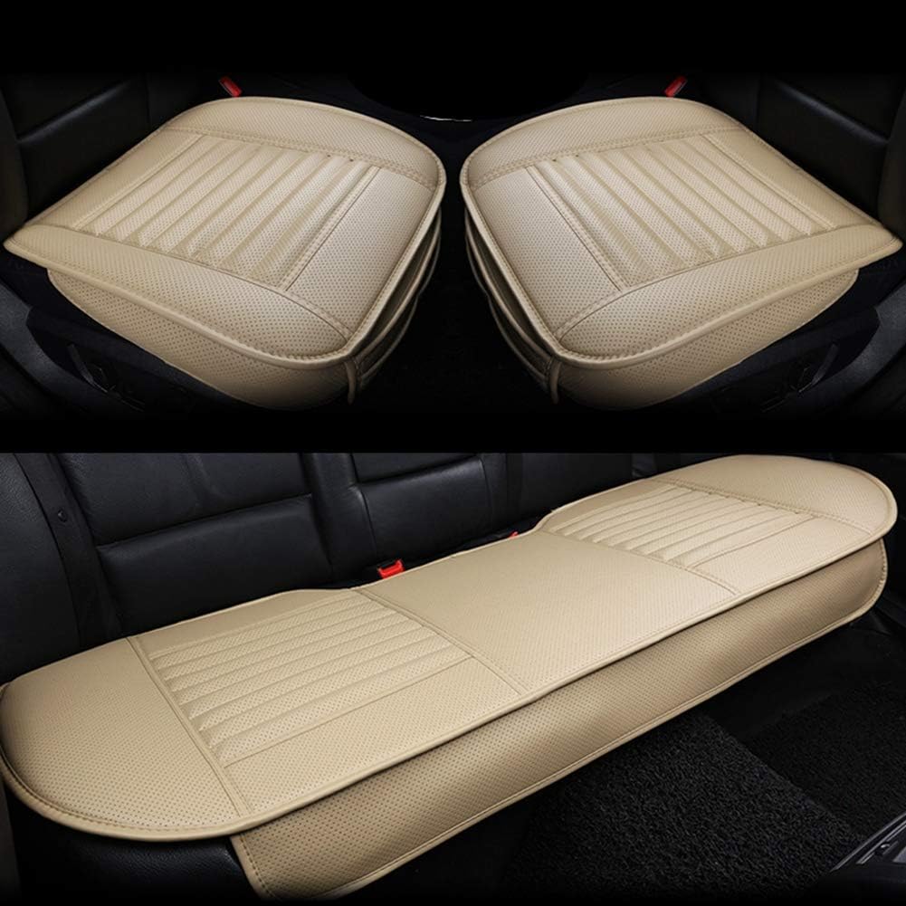 HONCENMAX Auto Sitzauflage Sitzkissen Universal Sitzauflagen Autositzbezüge - BambusKohle PU Leder -