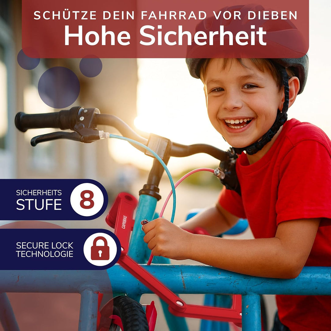 CAPRIBIKE Faltschloss für Fahrrad – Hochwertiges Fahrradschloss Hohe Sicherheit – Kompaktes E Bike S