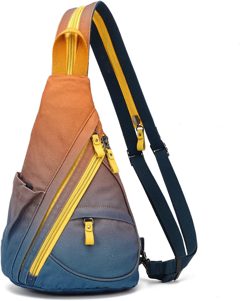 KL928 Canvas Sling Bag Rucksack Damen und Herren – Schulterrucksack Umhängetasche Crossbag Verstellb