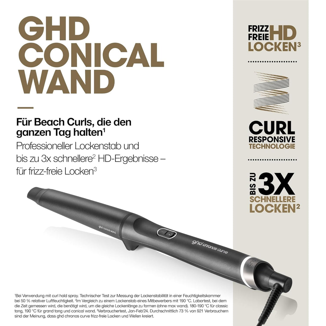 ghd chronos curve conical wand professioneller Lockenstab: Fortschrittlichster smarter Lockenstab, 2