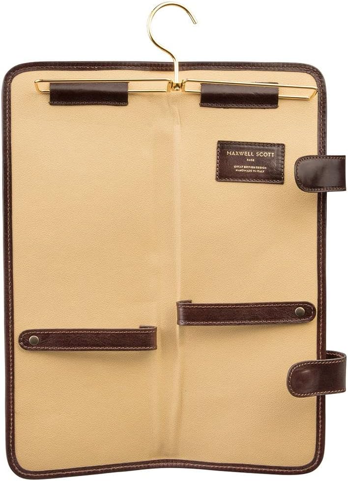 Maxwell Scott Handgefertigtes Herren Leder Krawattenetui Tivoli in Dunkelbraun, Dunkelbraun