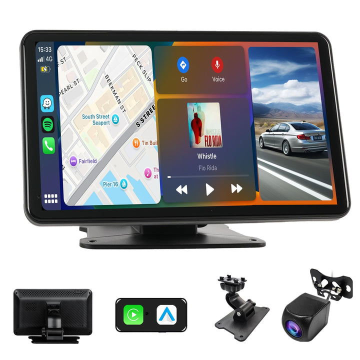 Haudio 7 Zoll Carplay Display,für Wireless Carplay und Android Auto,HD Touchscreen Tragbarer CarPlay
