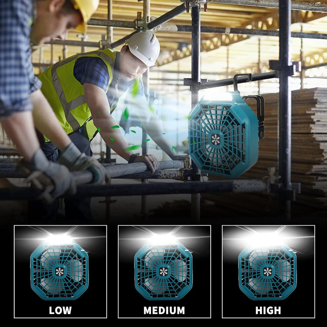 Taingwei Akku Ventilator mit Fernbedienung kompatibel mit Makita 18V Akku, leise Camping Ventilator