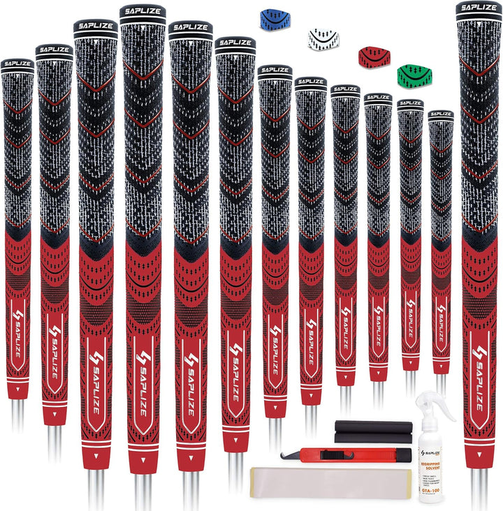 SAPLIZE Golf Grips Mittelgrosse 13 Griffe mit vollständigem Regripping-Kit Allwetter-Compound-Hybrid