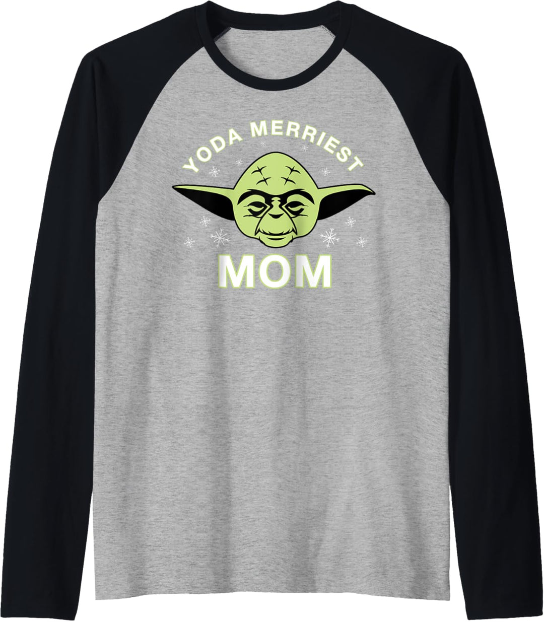 Star Wars Christmas Yoda Merriest Mom Raglan