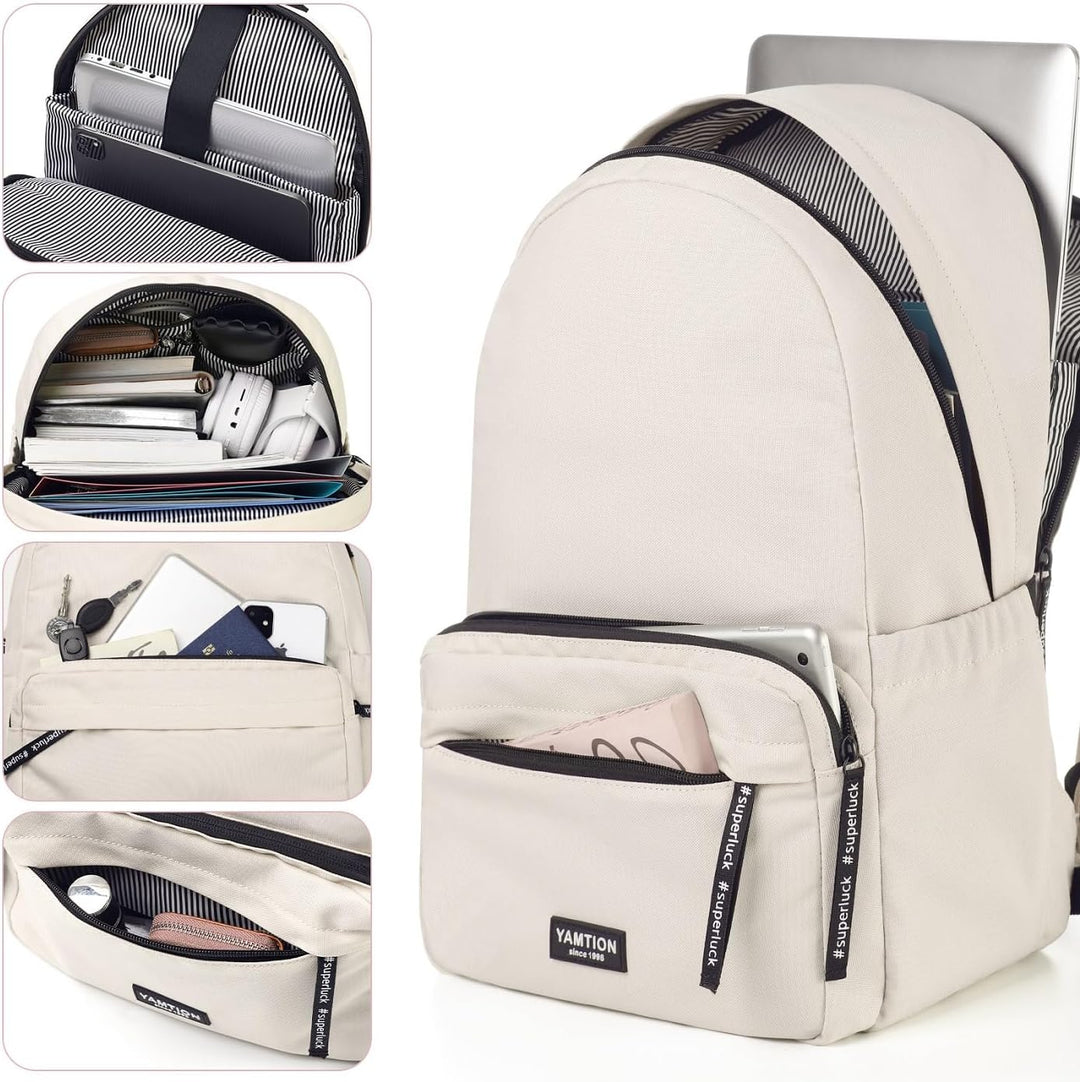 YAMTION Schulrucksack Mädchen Schultasche Damen mit 15.6 Zoll Laptopfach,Rucksack Studium Schule Uni