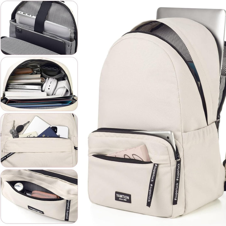 YAMTION Schulrucksack Mädchen Schultasche Damen mit 15.6 Zoll Laptopfach,Rucksack Studium Schule Uni