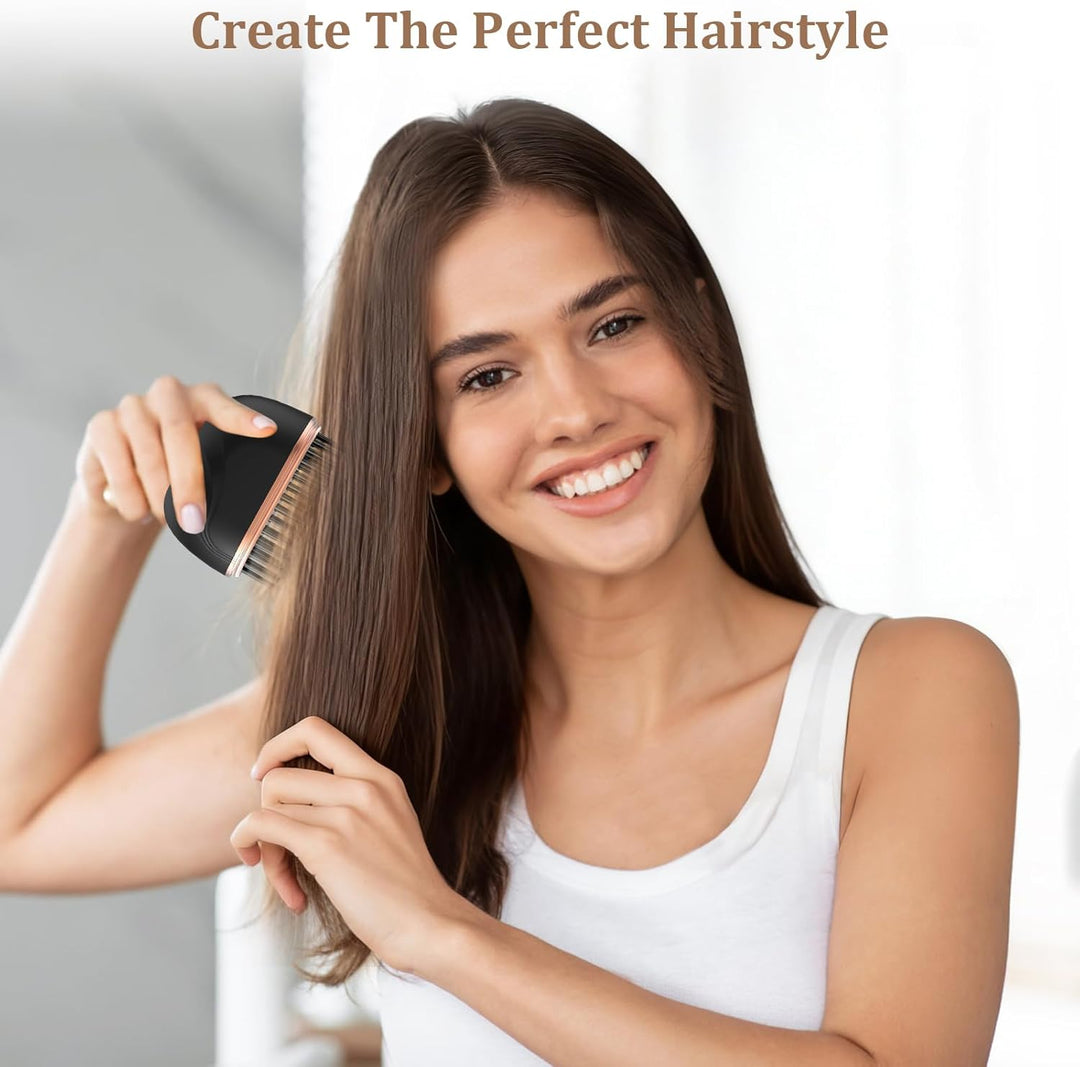 Mini Hair Straightener Brush,Tragbare Taschen-Glättbürste,2 in 1 Mini-Glätteisen Kabellos,Glättbürst