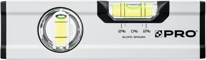 PRO600 Mini Wasserwaage 17cm mit 2% Gefälle - Ergonomischen Profil und ERS+ (Easy Reading System) Pr