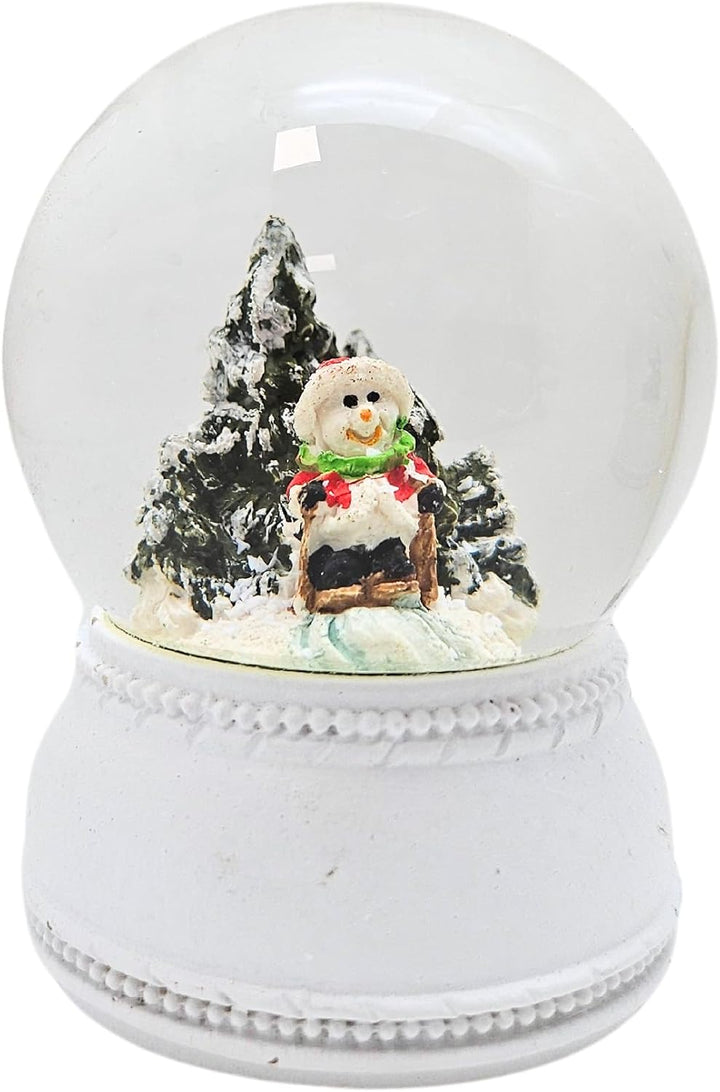 3 süsse Mini-Schneekugeln Winter und Weihnacht | Durchmesser 45mm - Sockel weiss Nostalgie | 20264ab