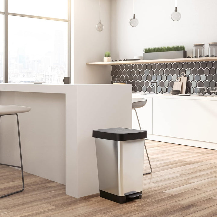 TATAY Smart Deco 25L Mülleimer mit Pedal | Kompaktes und funktionales Design | Für Innen und Aussen